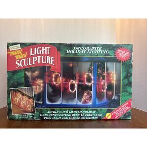 Mr. Christmas HO HO HO Light Up Holiday Lights Sculpture Vintage String‎ of 6